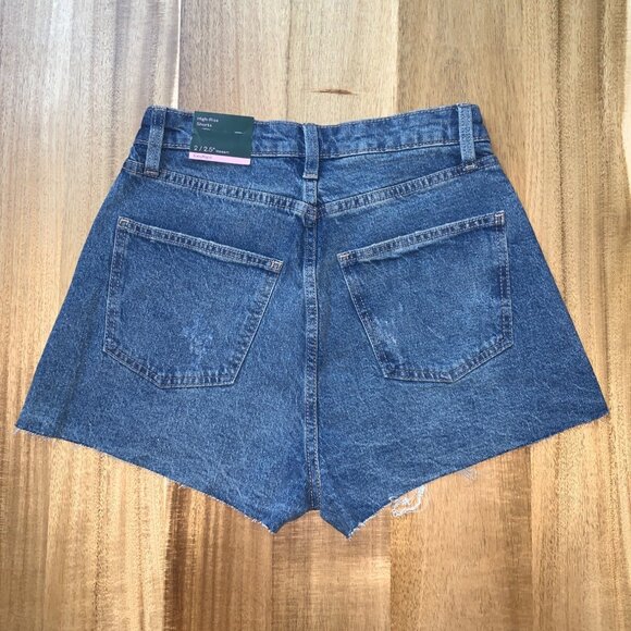 Wild Fable Juniors Teens High-Rise Distressed Cut-Off Denim Shorts Size 2/XS - Picture 6 of 12